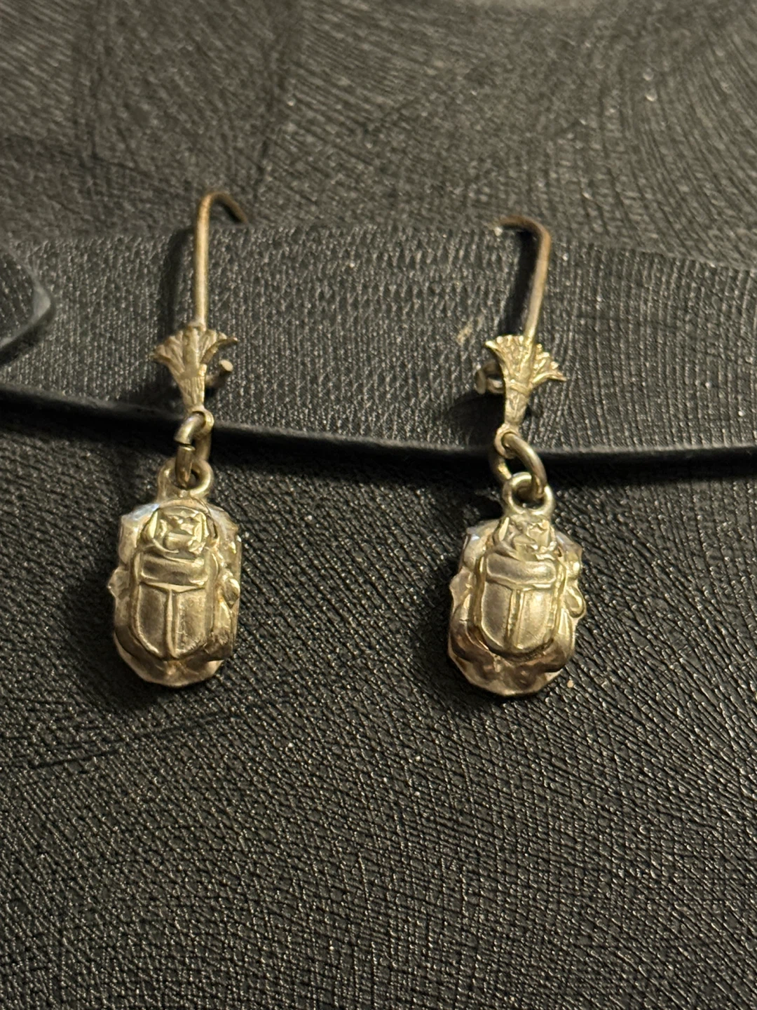 Egyptian Scarab Beetle Dangle Earrings