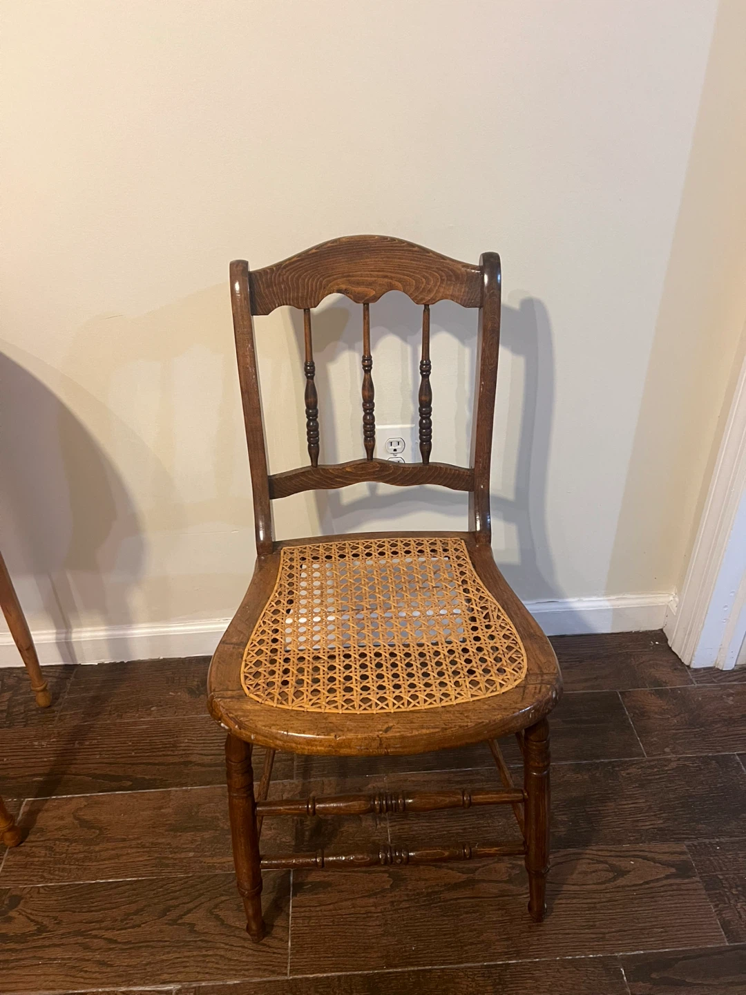 Antique American Empire Caned Spindle Back Chairs - photo 2