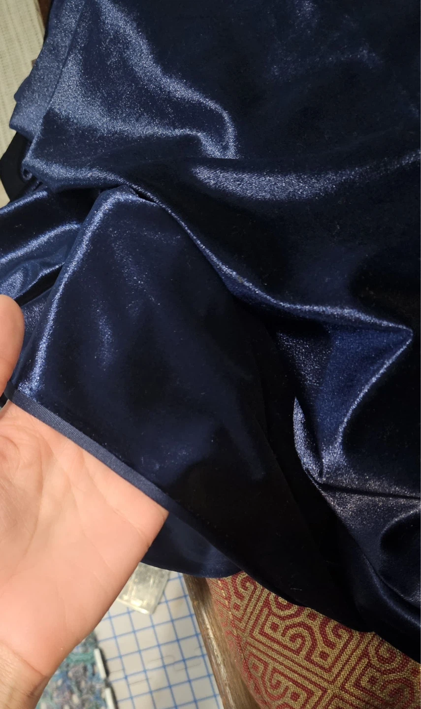 30 feet x 5 feet Satin Fabric Sheet - Navy Blue - photo 2