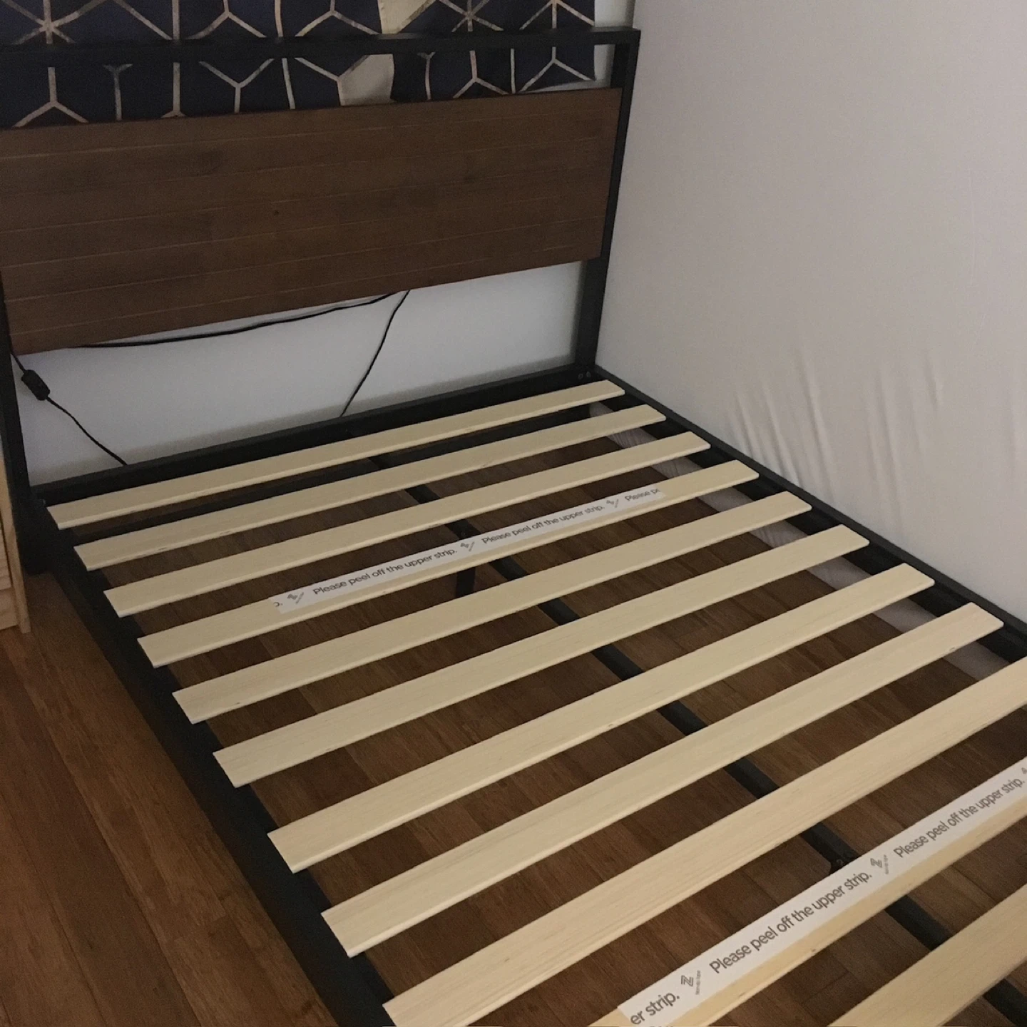 Daniel 37" Low Profile Bamboo and Metal Platform Bed Frame - photo 5