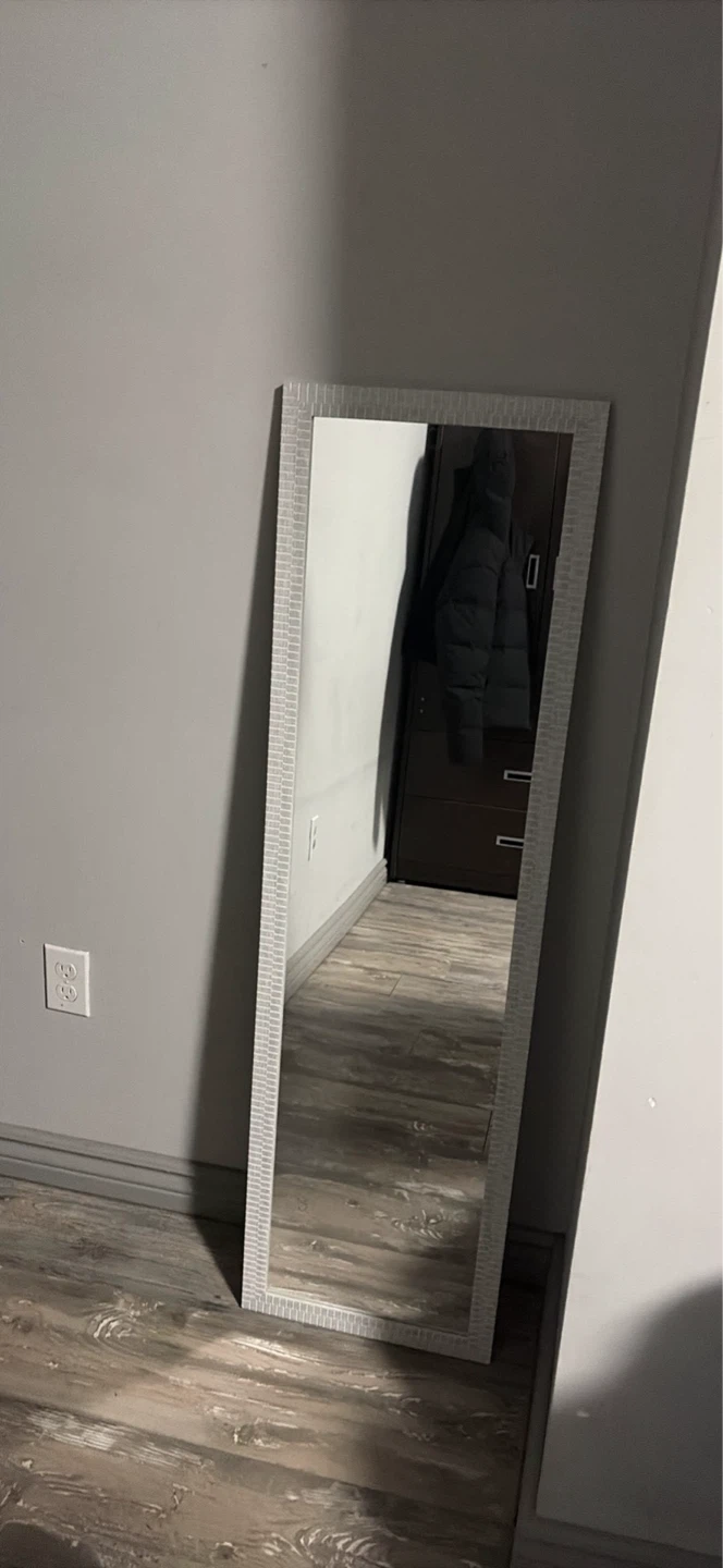 Full Length Standing Mirror with Textured Frame