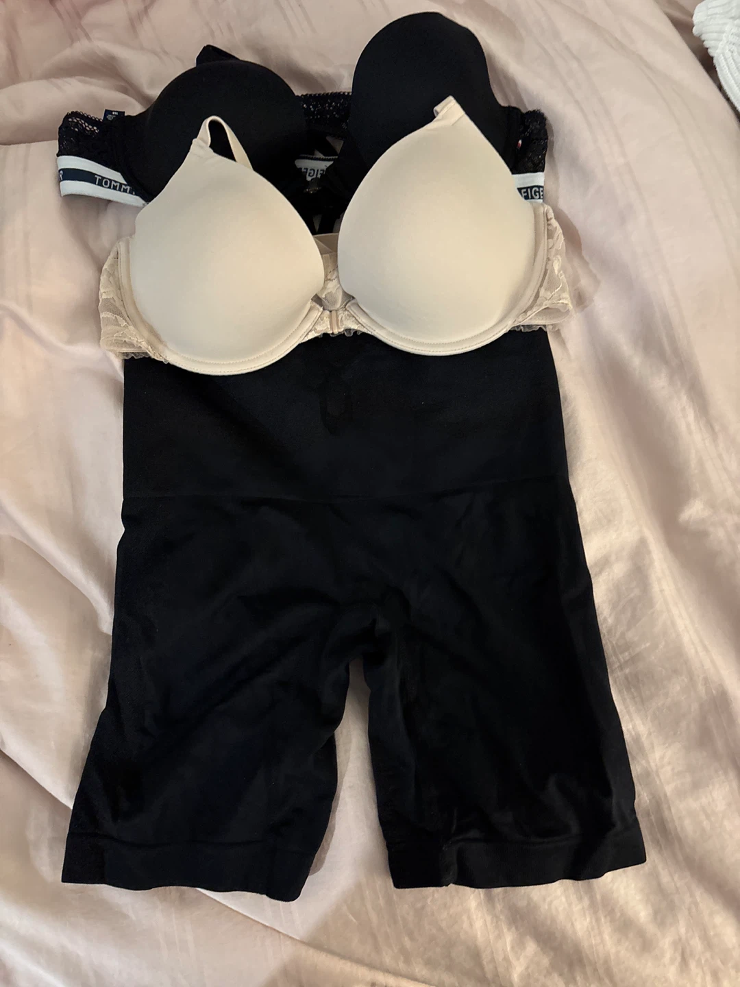 Tommy Hilfiger Black & Nude Bras with Shapewear Shorts