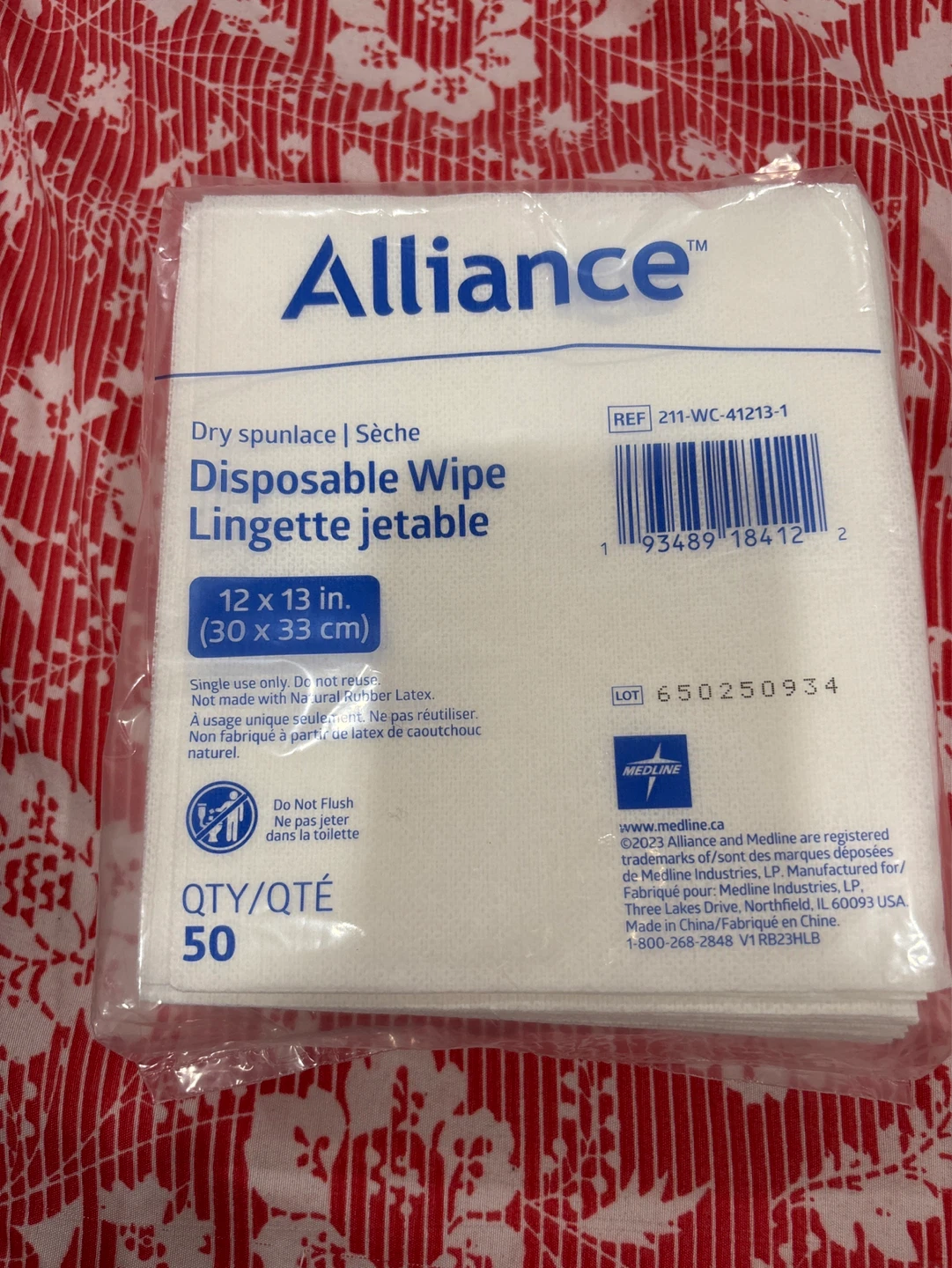 Alliance Disposable Wipes - 50 Count