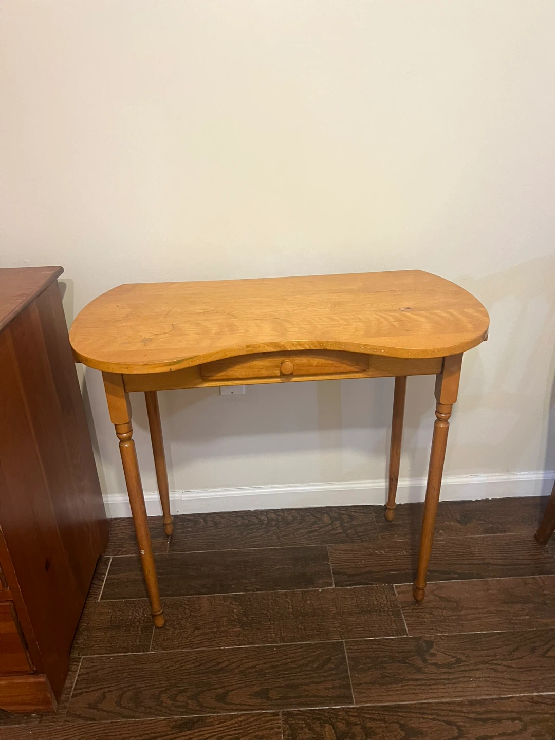 Antique Kidney Shaped Desk with Drawer - photo 2