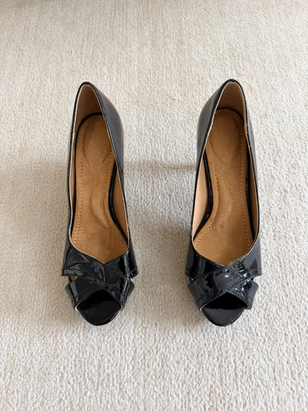 Black Patent Peep-Toe Heels - photo 5
