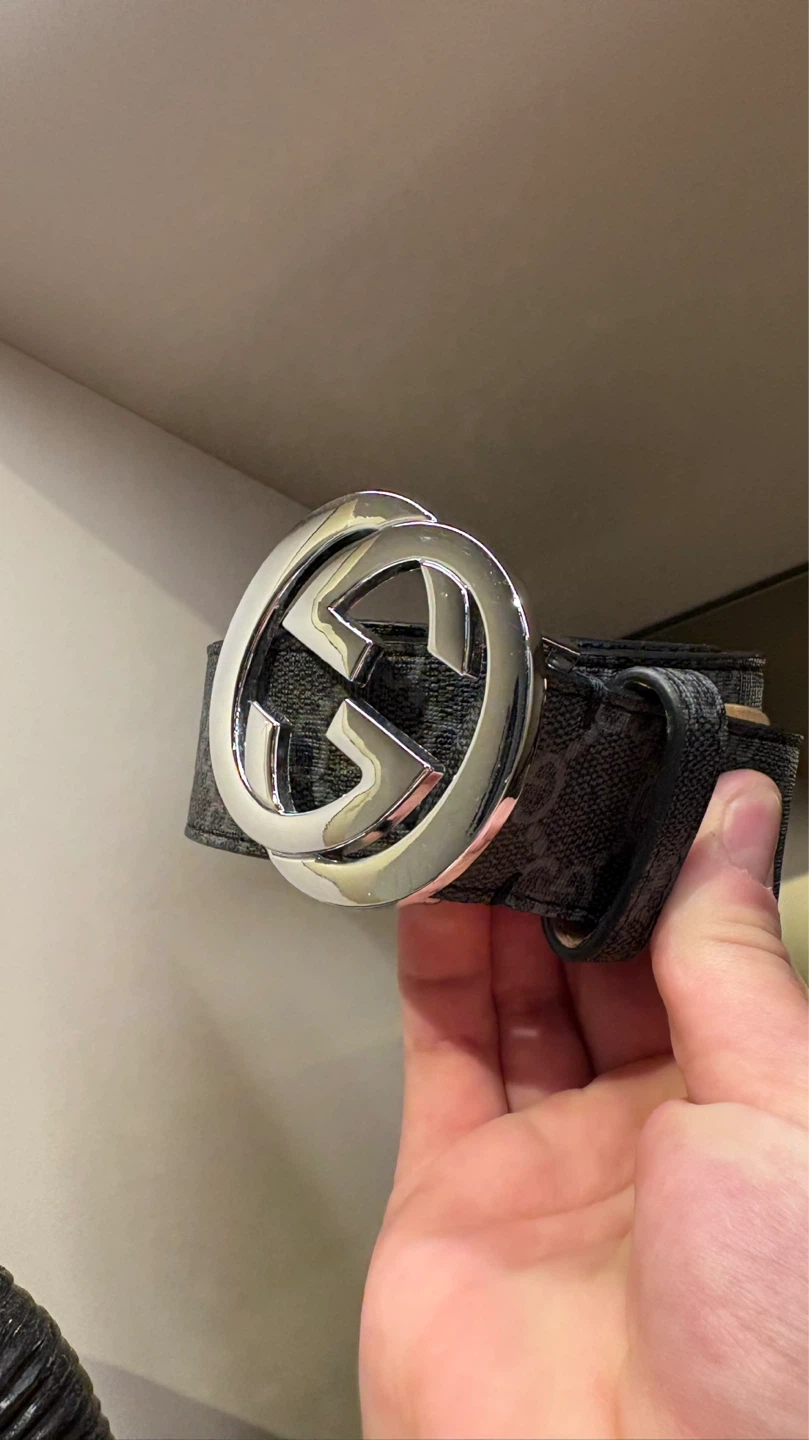 Authentic Gucci Interlocking GG Belt – Black GG Supreme