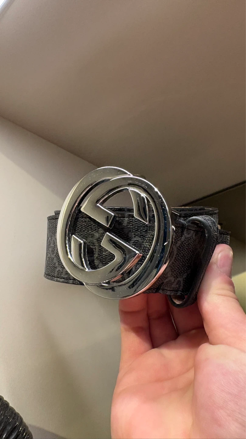 Authentic Gucci Interlocking GG Belt – Black GG Supreme - photo 5