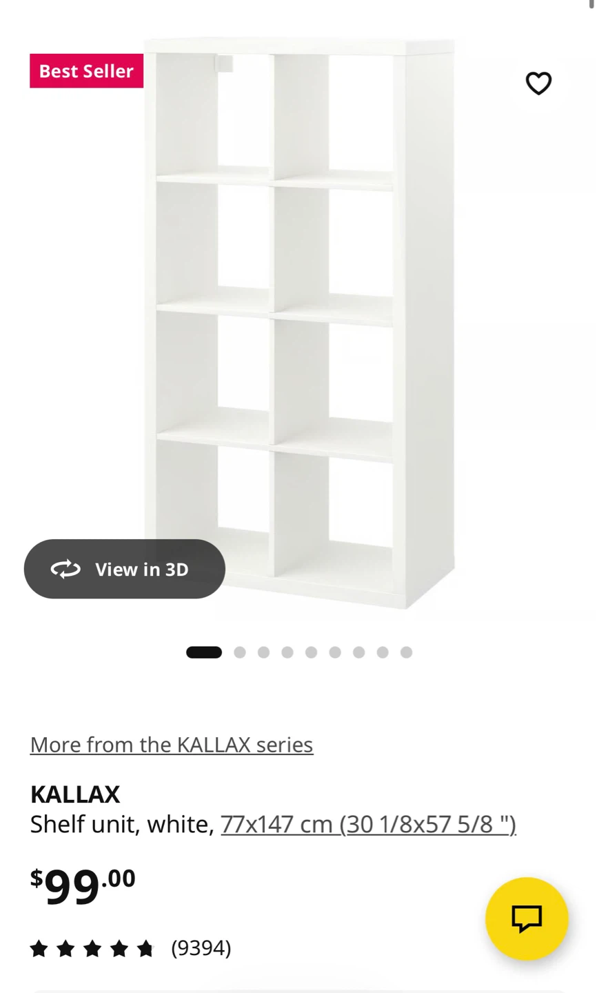 IKEA KALLAX Shelf - White 4x2 (with 4 shelving boxes included) - photo 3