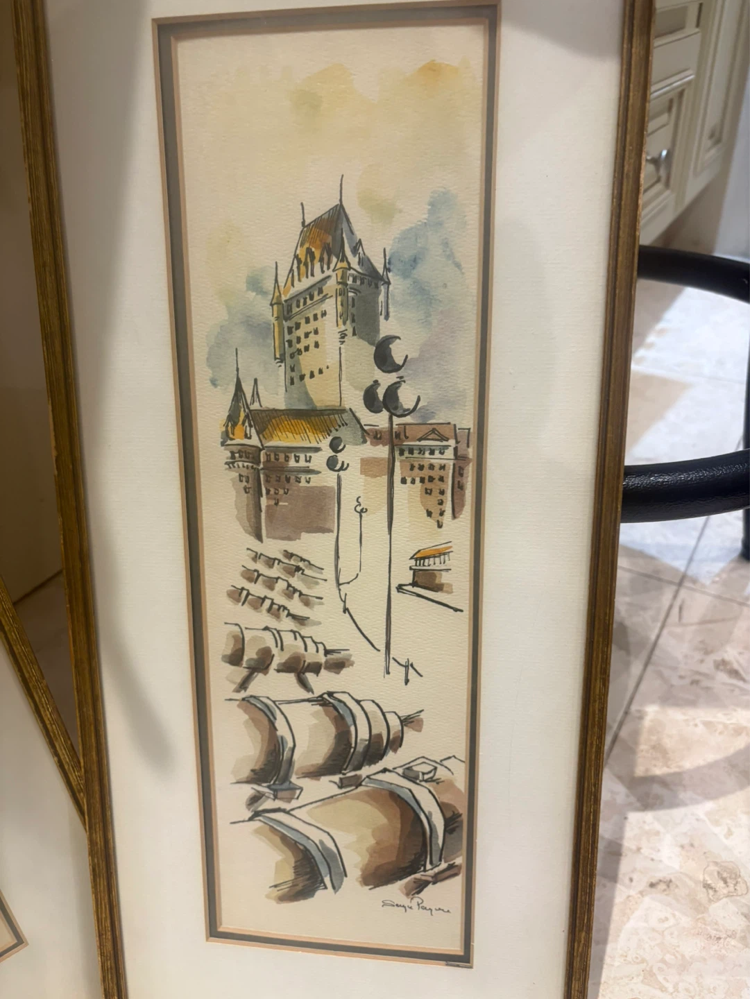 Framed Watercolour Art Prints - Quebec City Scene - photo 3