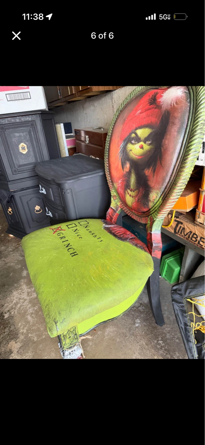 Custom Grinch Themed Accent Chair handmade - photo 5
