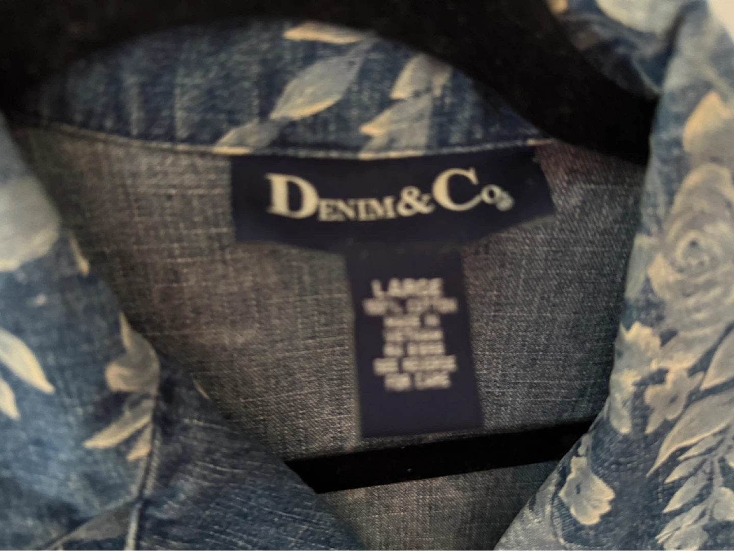 DENIM & CO. Floral Print Denim Jacket - Size Large - photo 2