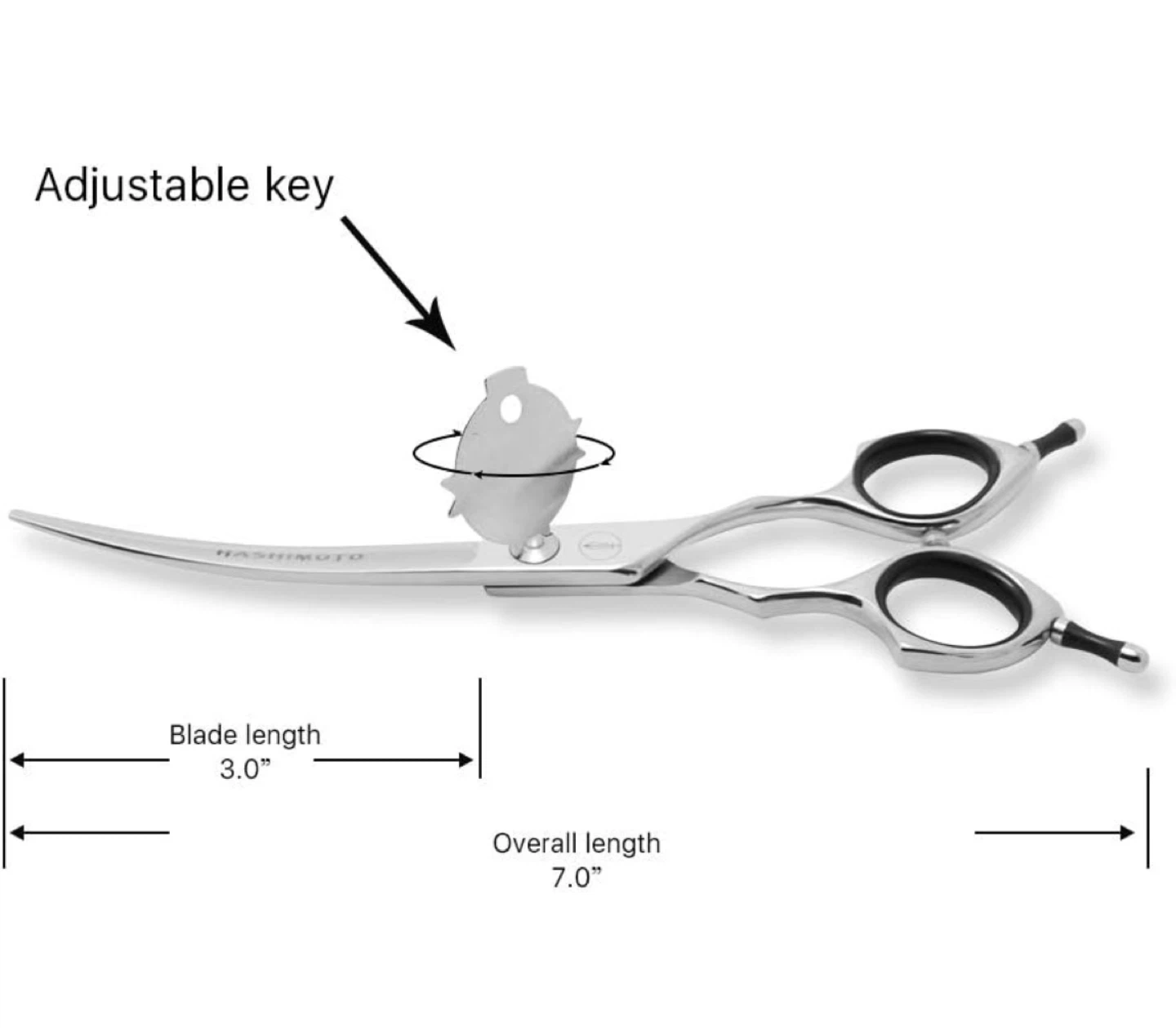NEW - HASHIMOTO Dog Grooming Scissors - 6.5 inch Curved - photo 5