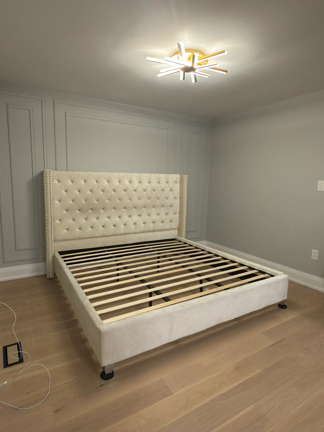 Velvet Tufted Upholstered Bed Frame - photo 2