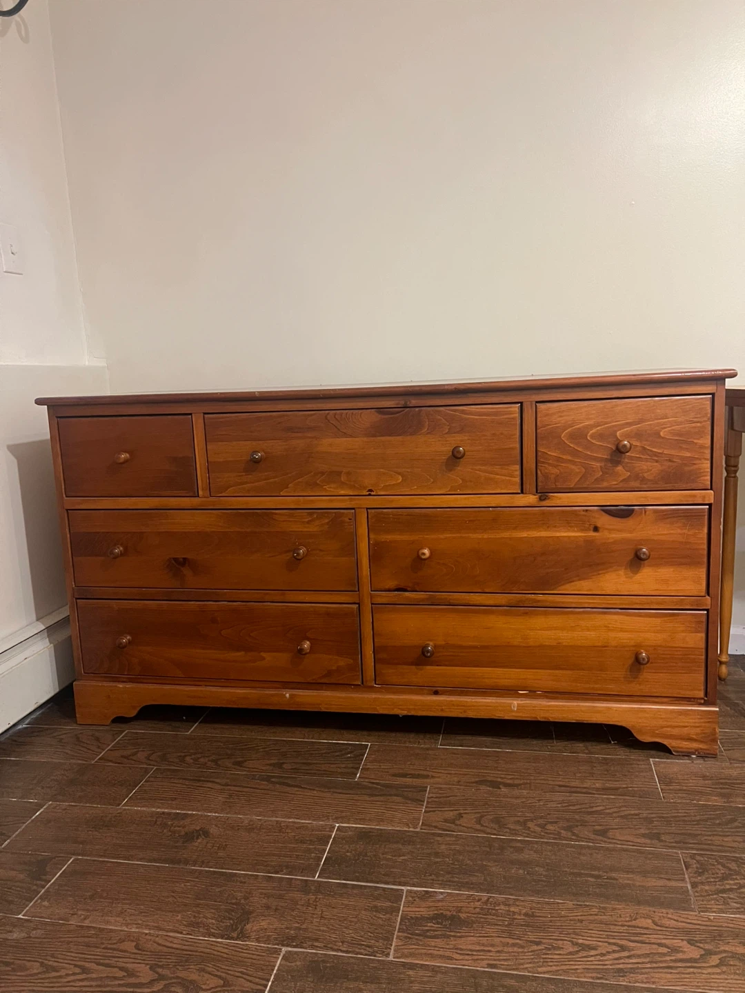 Handcrafted Wooden Dresser with 7 Drawers