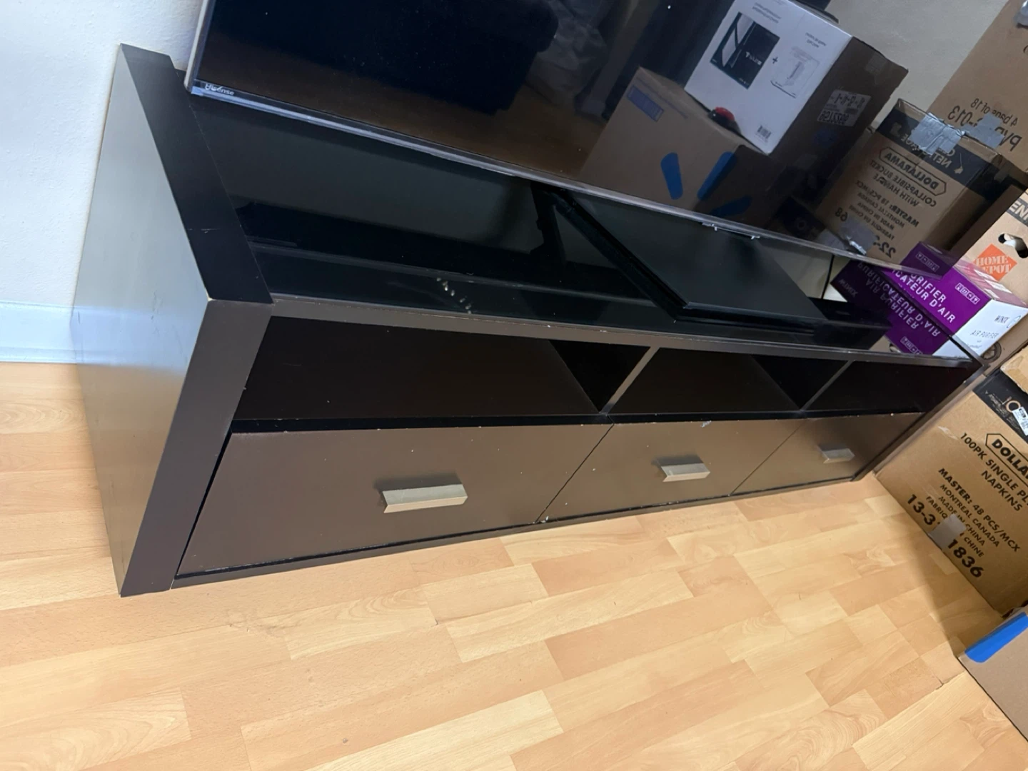 Dark brown TV Stand with 3 Drawers - free until 30th April