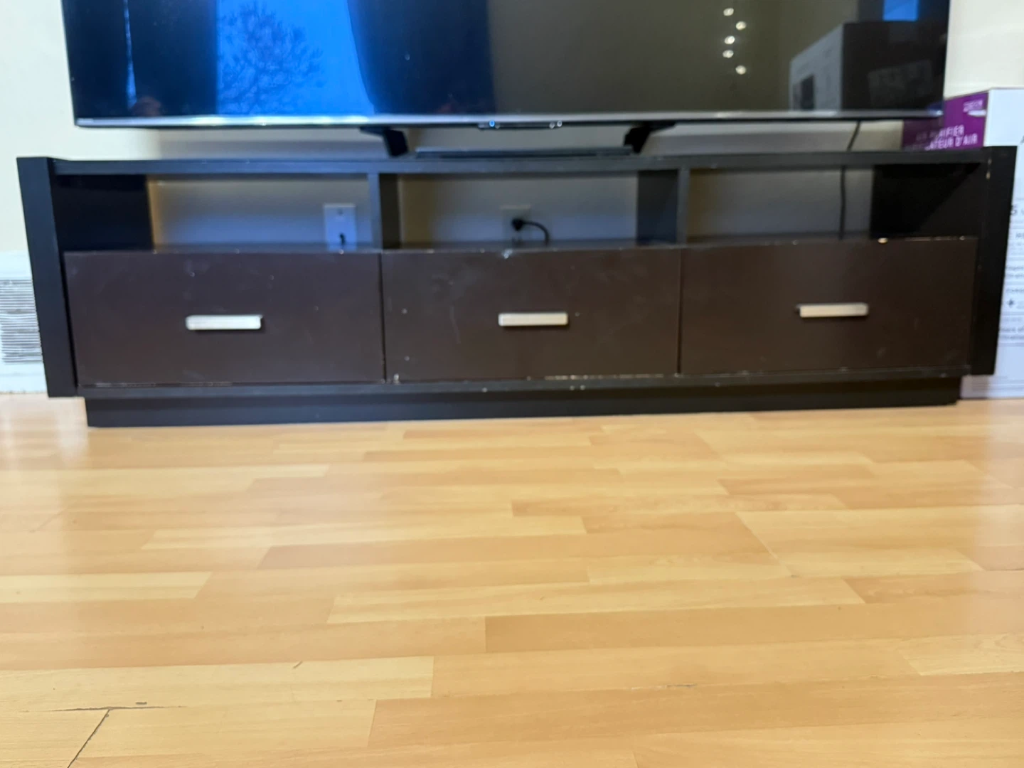 Dark brown TV Stand with 3 Drawers - free until 30th April - photo 3