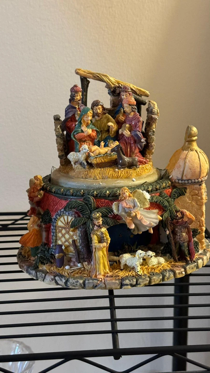 Nativity Scene Musical Rotating Christmas Decor