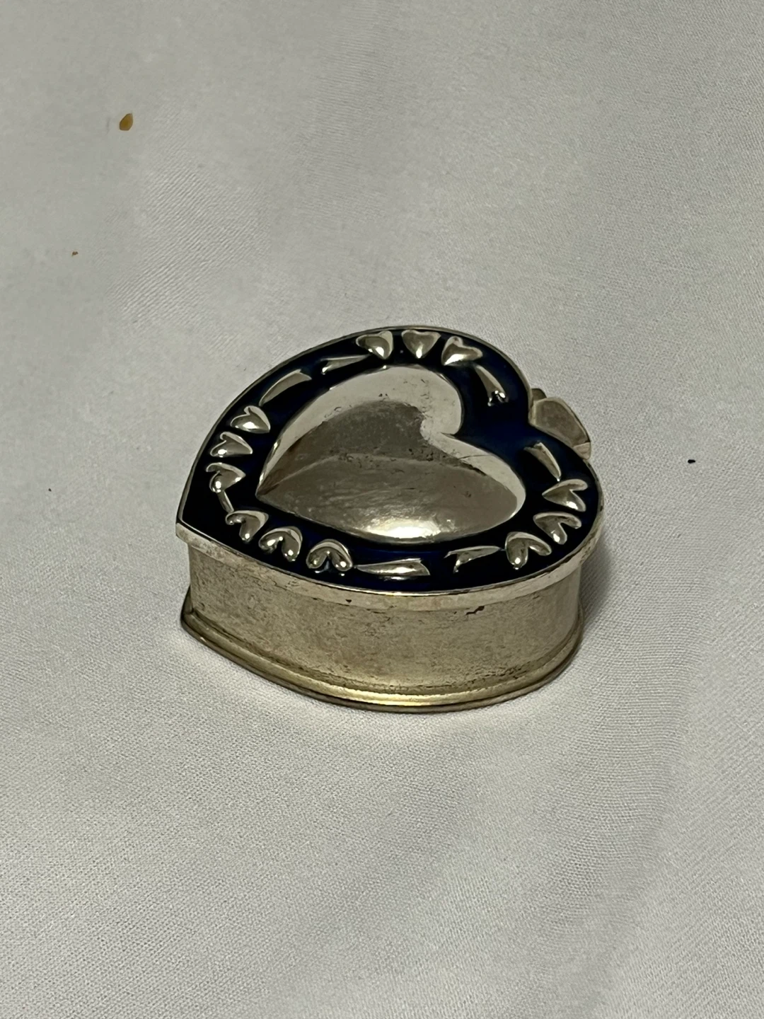 Vintage Silver Plated-Heart Shaped Trinket Box