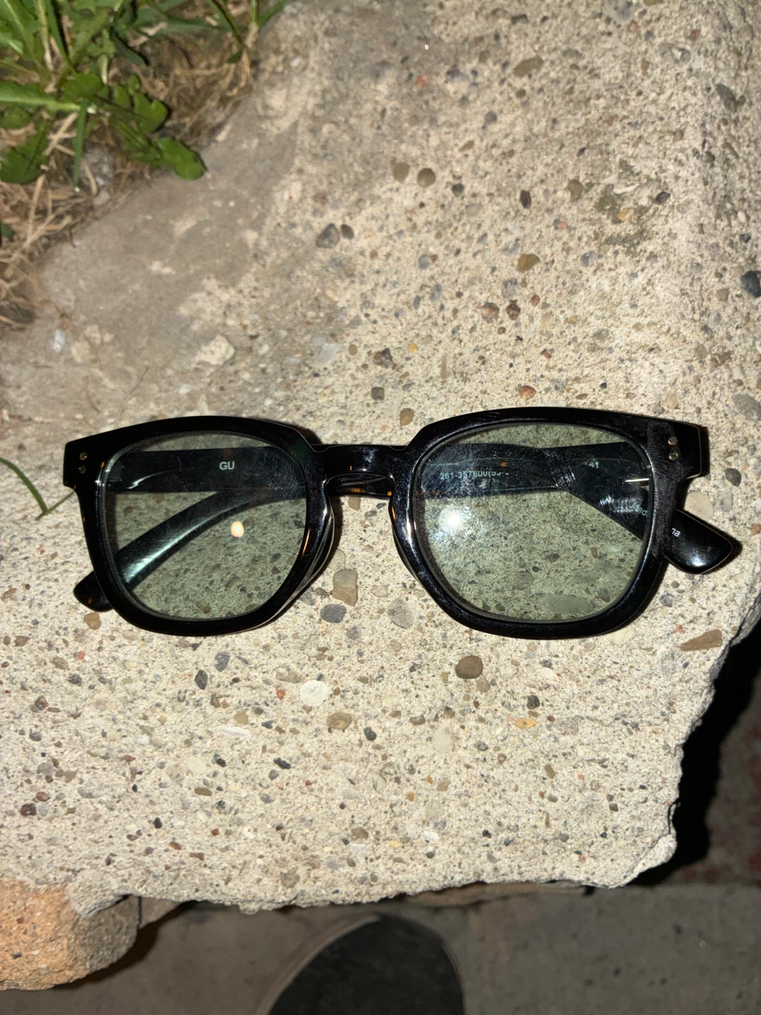 GU Black Frame Glasses