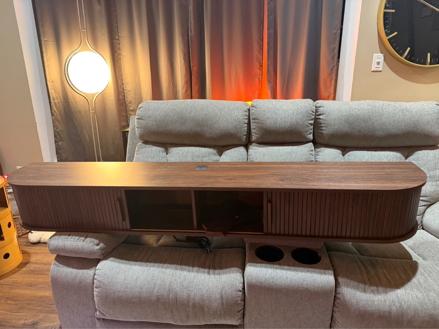 BRAND NEW! ONBRILL 71" Floating TV Stand - Bedroom Walnut - photo 3