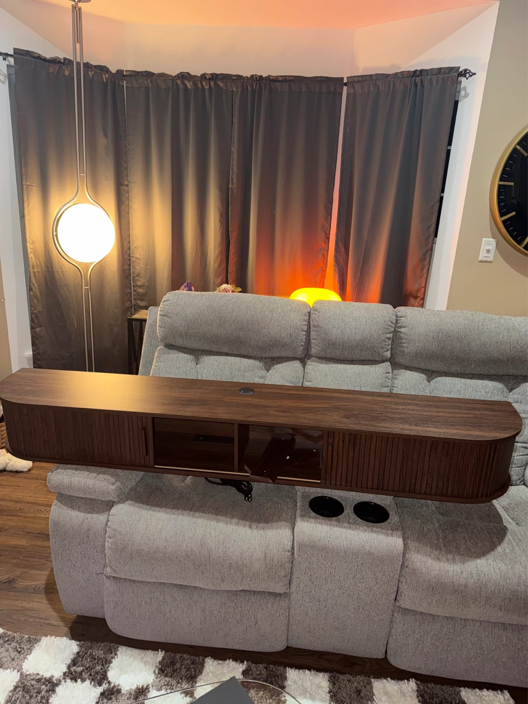 BRAND NEW! ONBRILL 71" Floating TV Stand - Bedroom Walnut - photo 4
