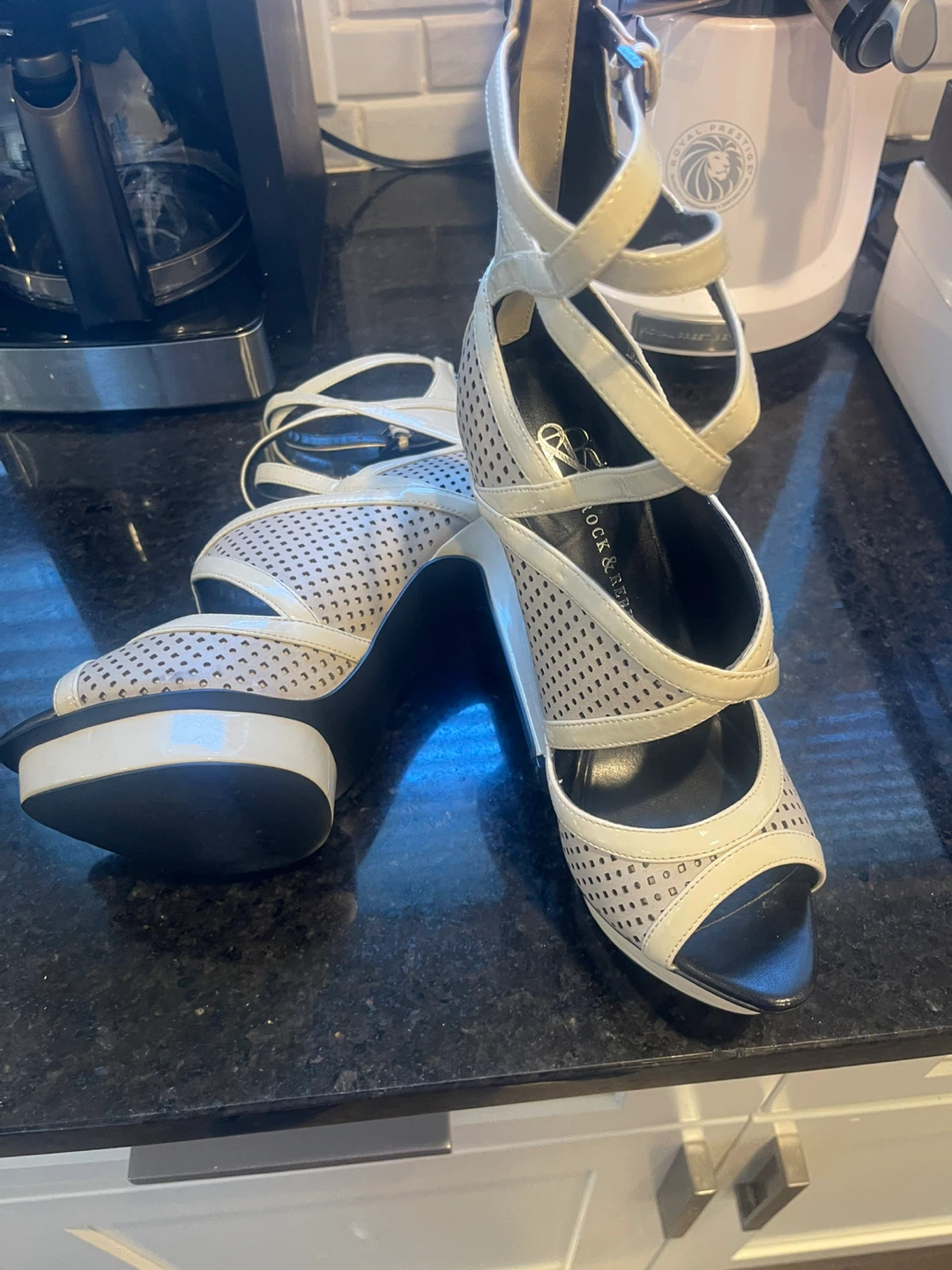Rock & Republic White Strappy Heels