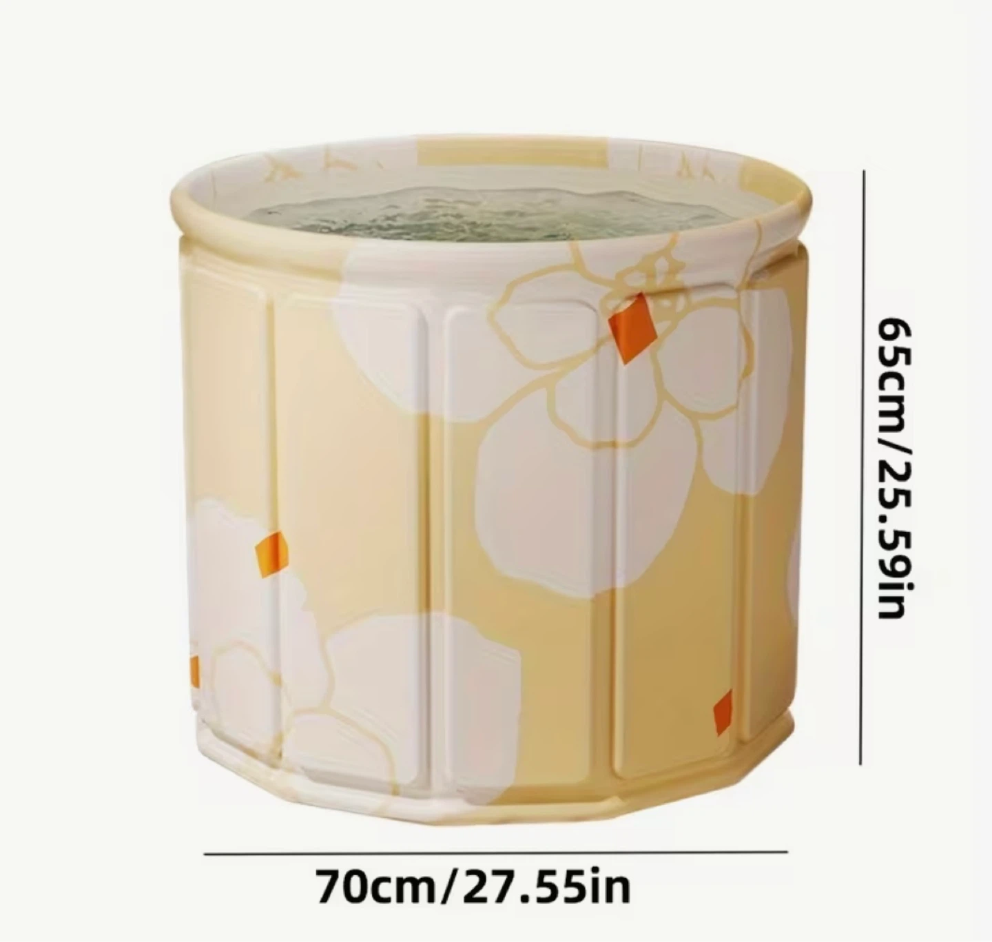 Foldable Bathtub with Floral Design