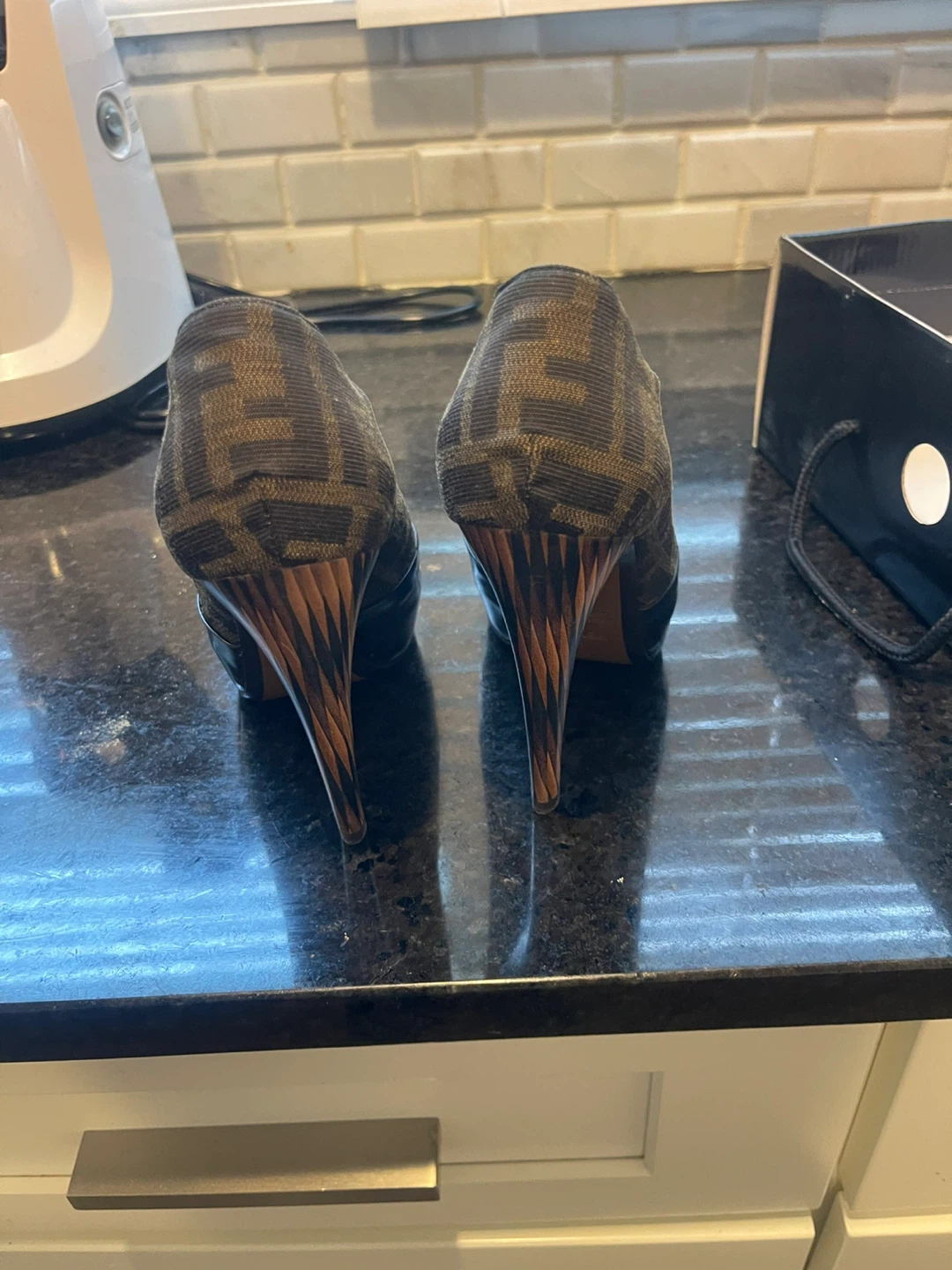 Fendi Zucca Pattern Heels