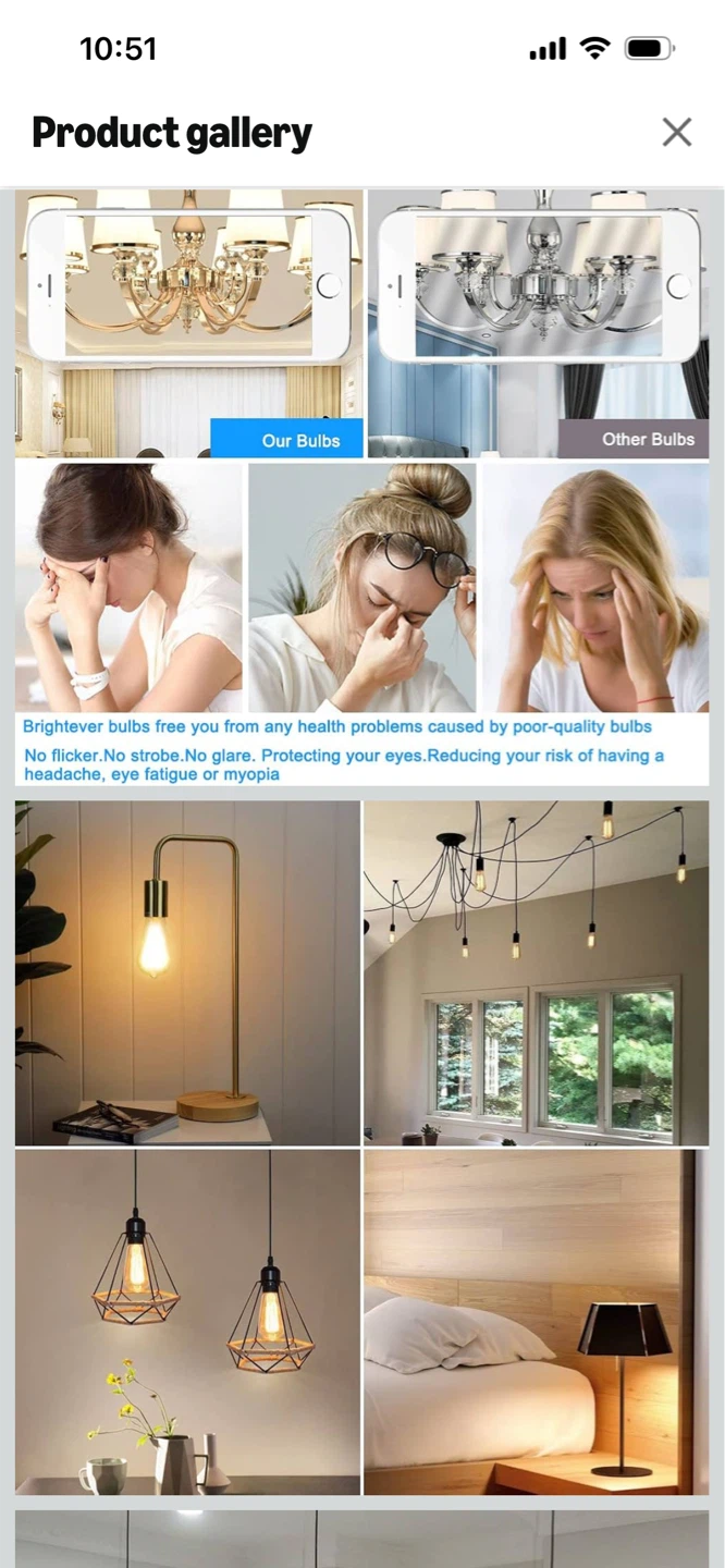 New-Volxon Vintage LED Edison Bulbs - 4 Pack