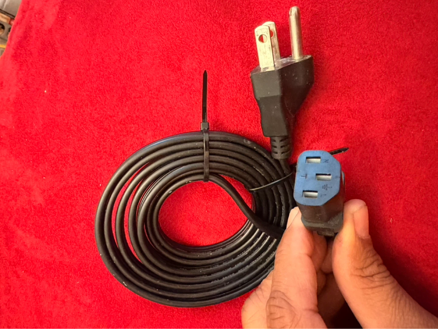 Black Power Cord Cable with NEMA 5-15P to C13 Connector - photo 2