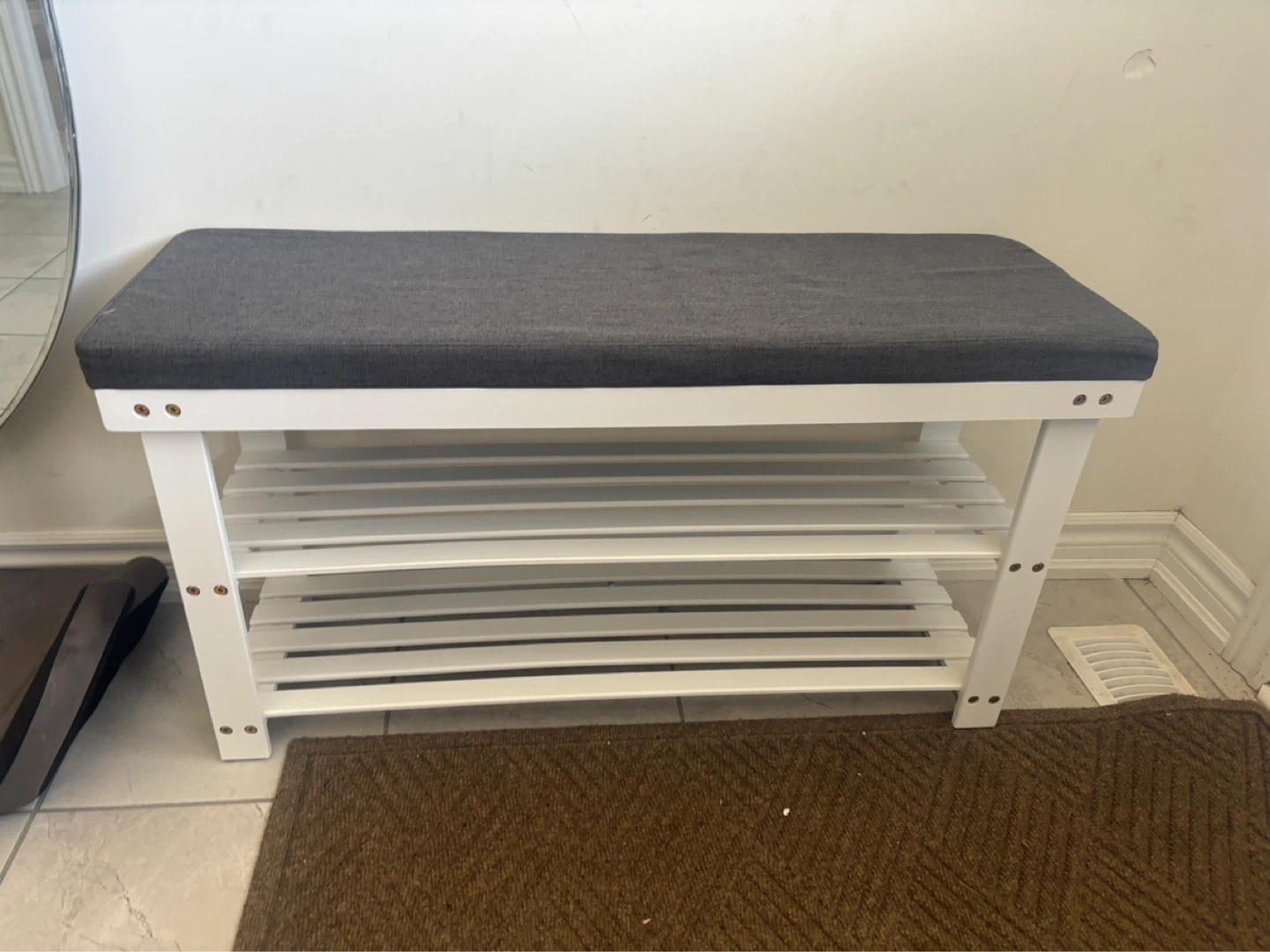 2-Tier Bamboo Shoe Bench- AS IS - photo 4