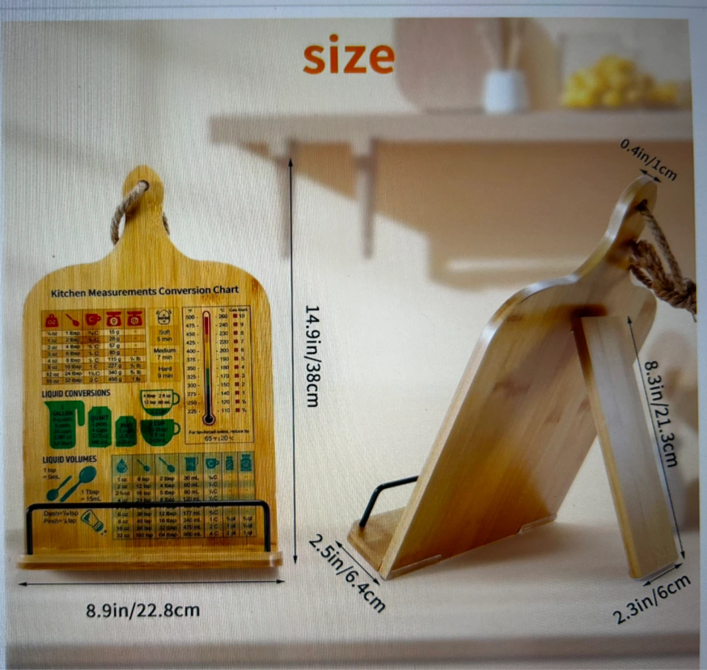 Bamboo Recipe Book Stand - photo 3