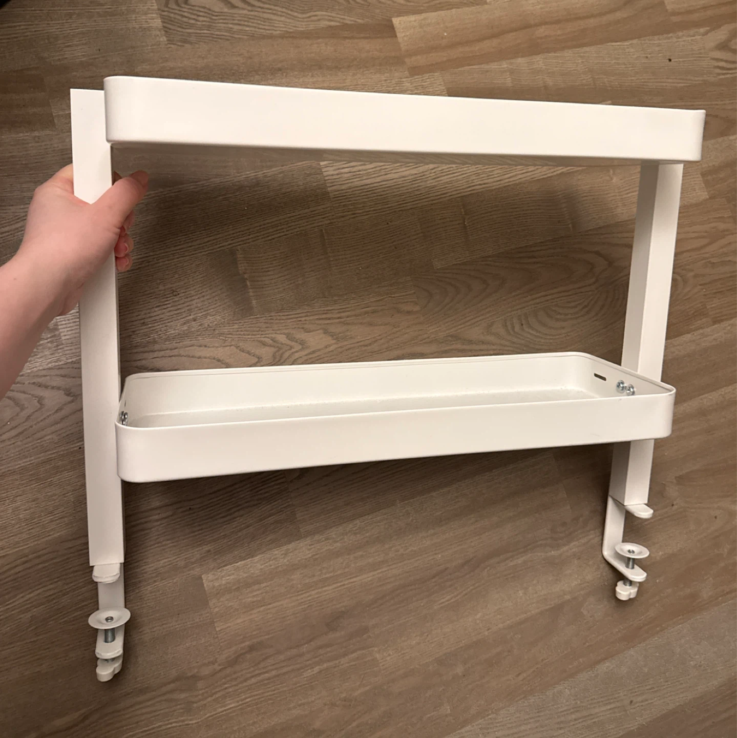 White 2-Tier Rolling Utility Cart