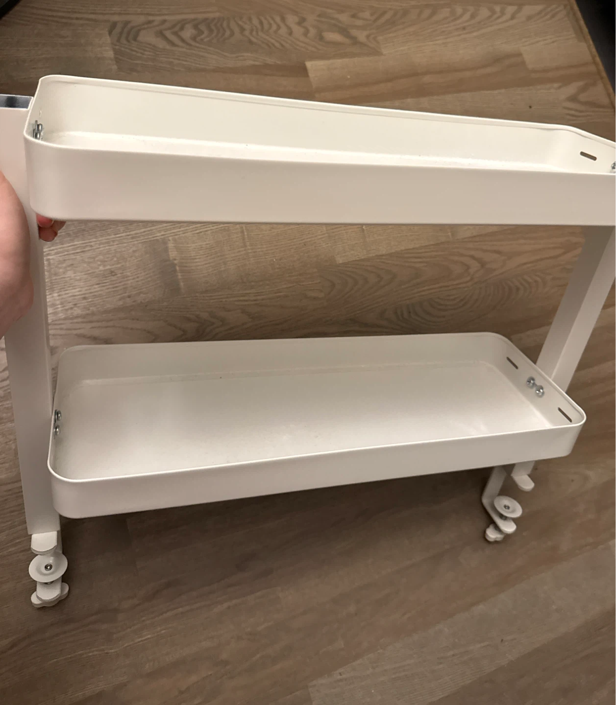 White 2-Tier Rolling Utility Cart - photo 2