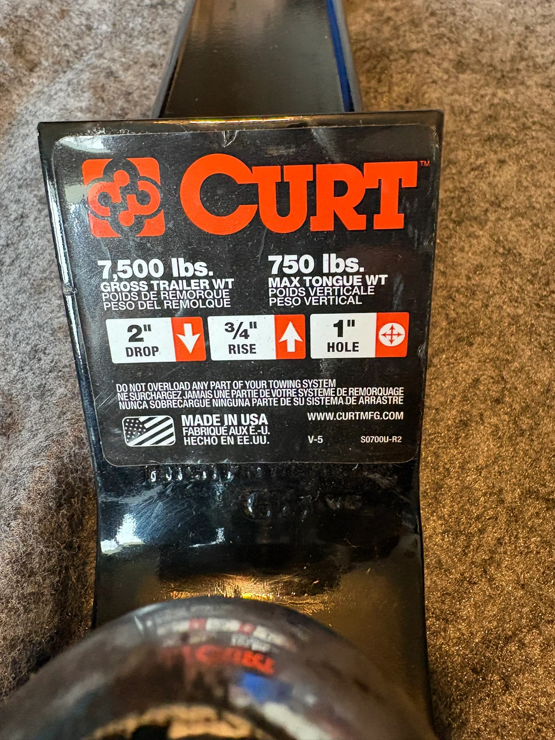 CURT Trailer Hitch Ball Mount with 4-Way Flat Connector
