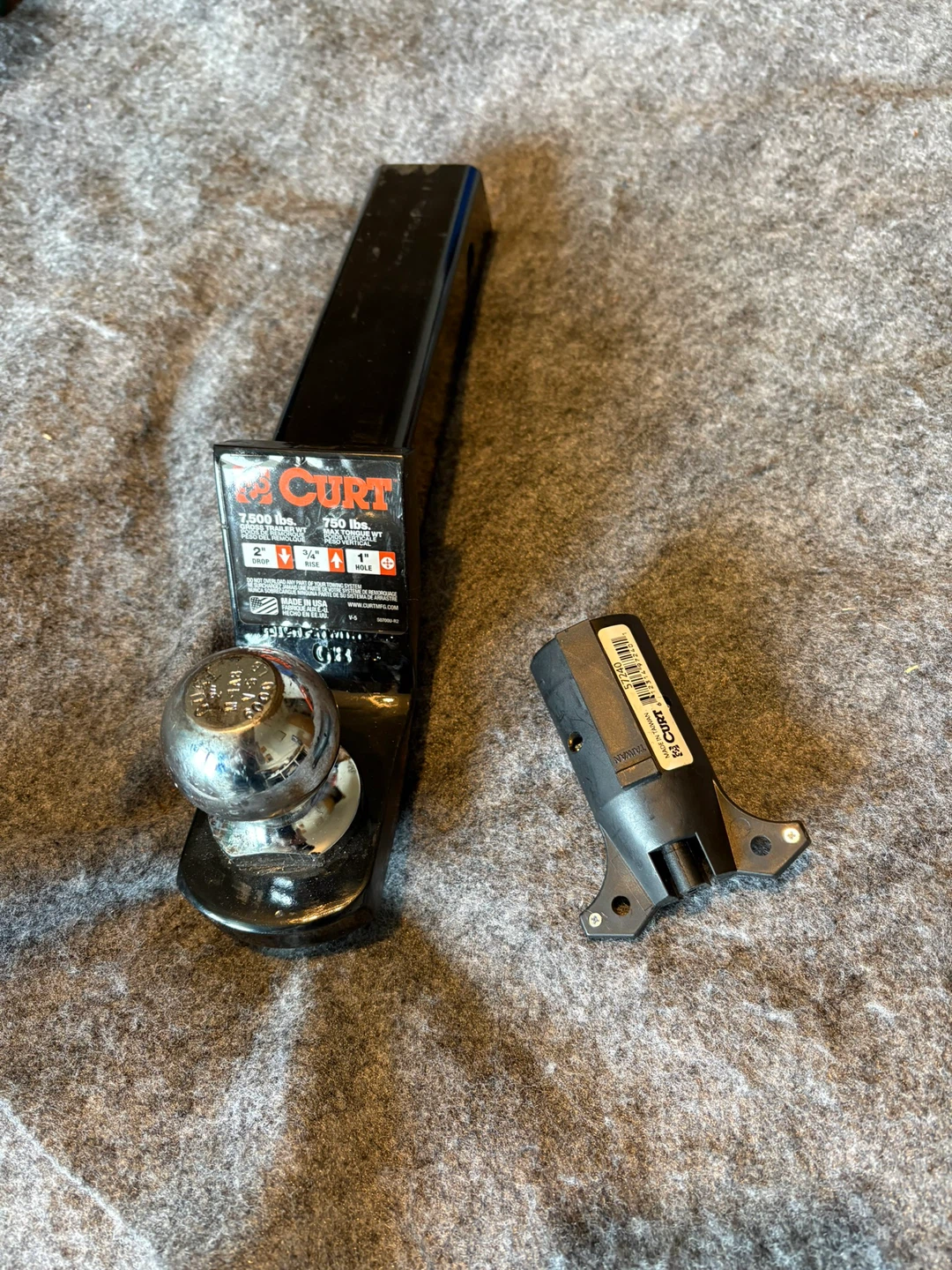 CURT Trailer Hitch Ball Mount with 4-Way Flat Connector - photo 2