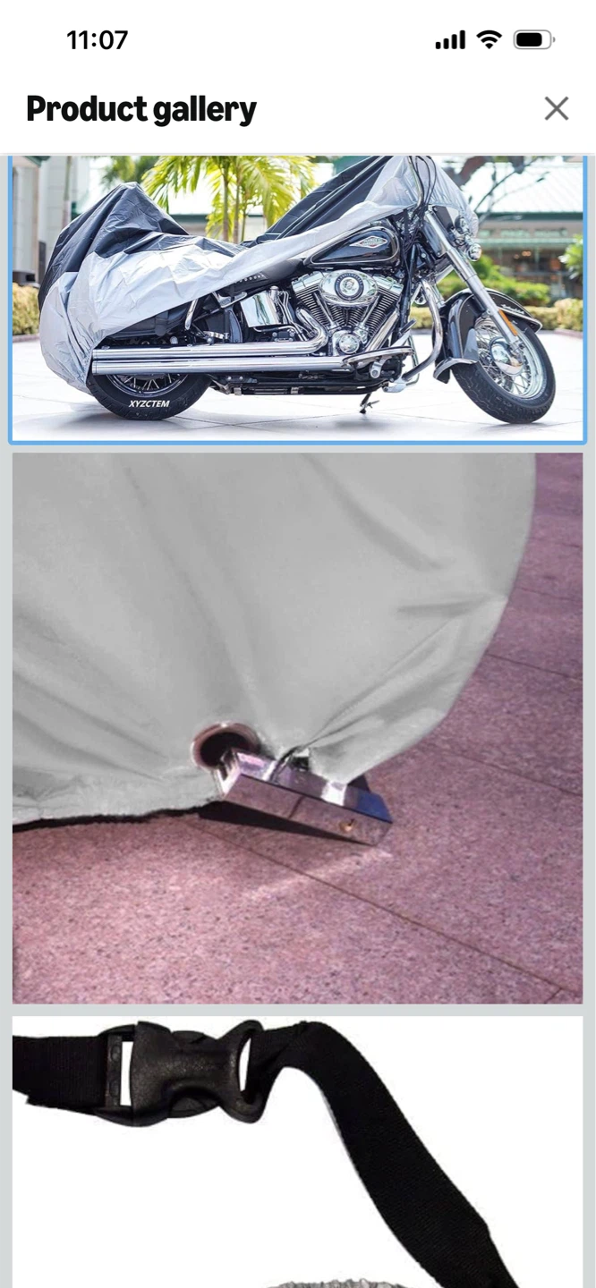 New- Motorcycle Cover 2XL - Silver/Black - photo 2