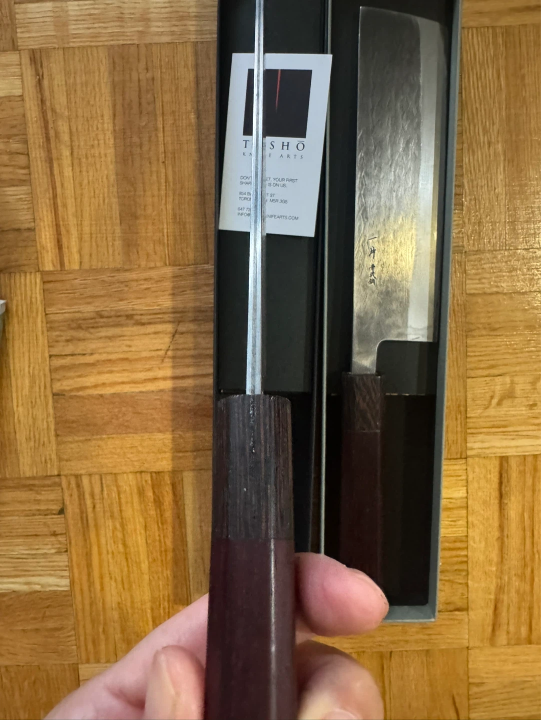 Hitohira nakiri Knife and honeski Knife (blue carbon steel) - photo 2
