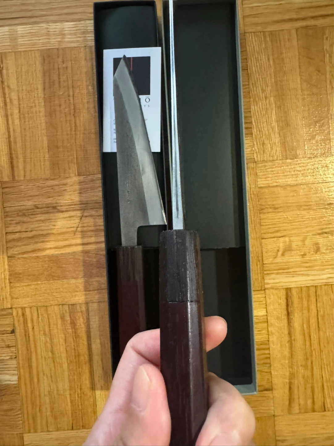 Hitohira nakiri Knife and honeski Knife (blue carbon steel) - photo 3