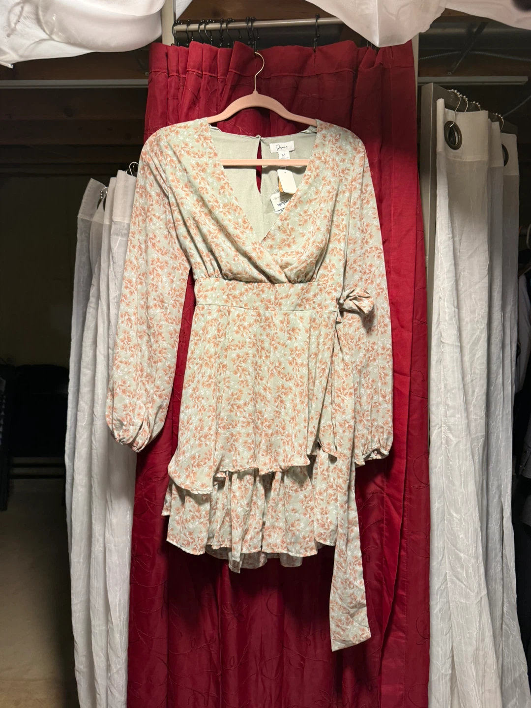 Japna  Floral Wrap Dress with Tiered Ruffle Skirt - photo 3