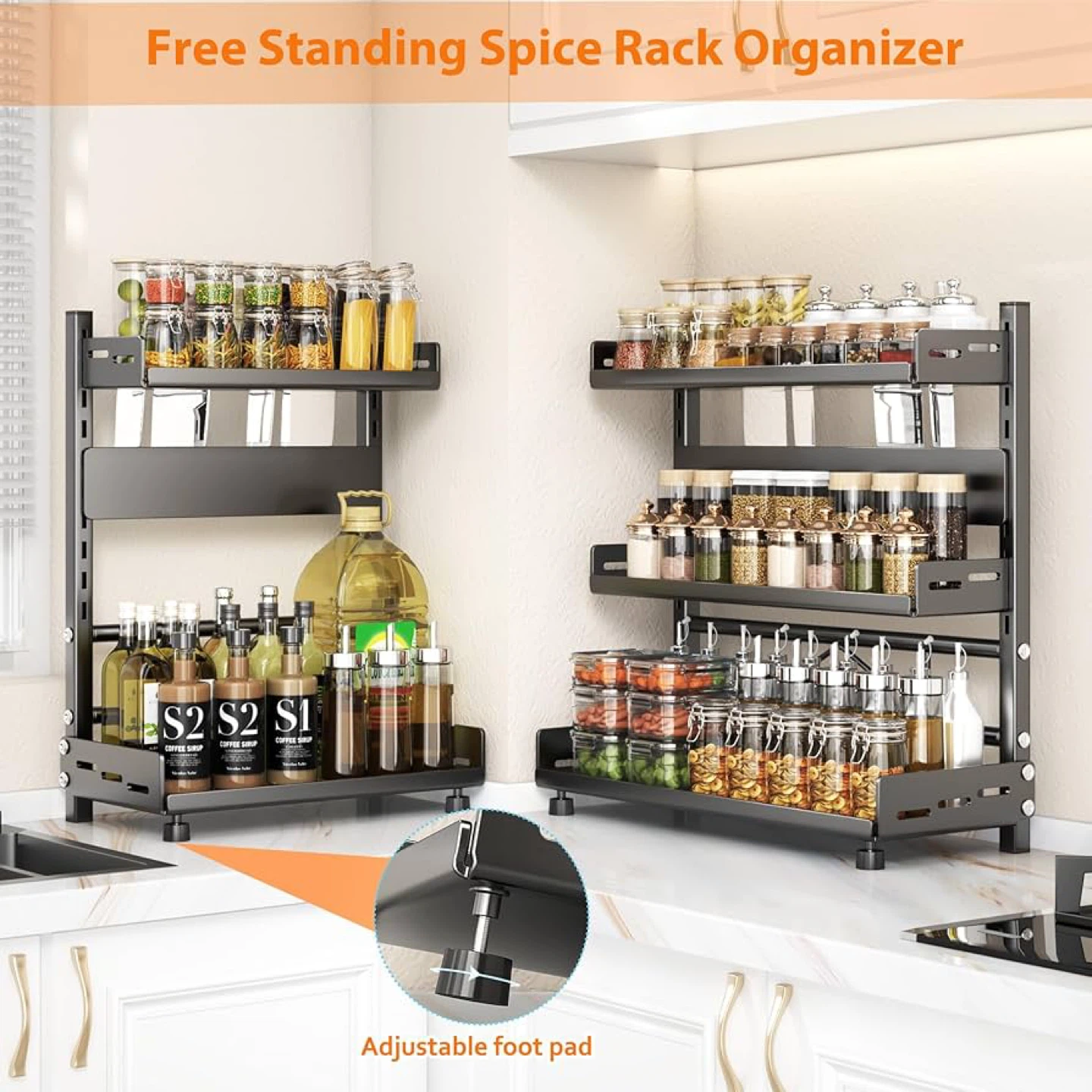 3-Tier Adjustable Spice Rack Shelf - photo 4