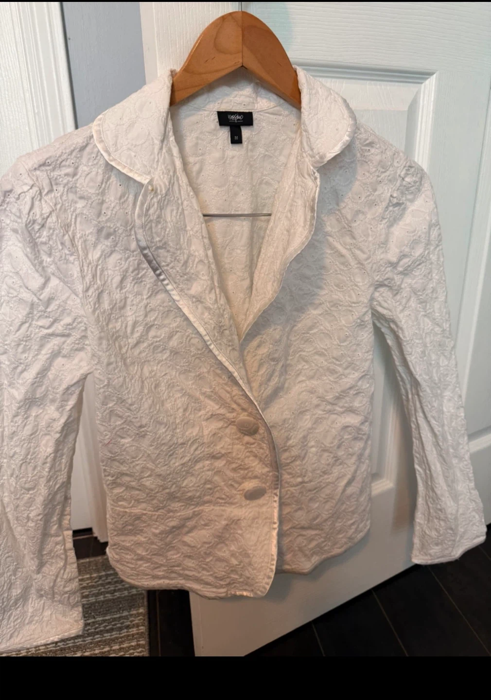 Mossimo White Eyelet Blazer - Size M - photo 2