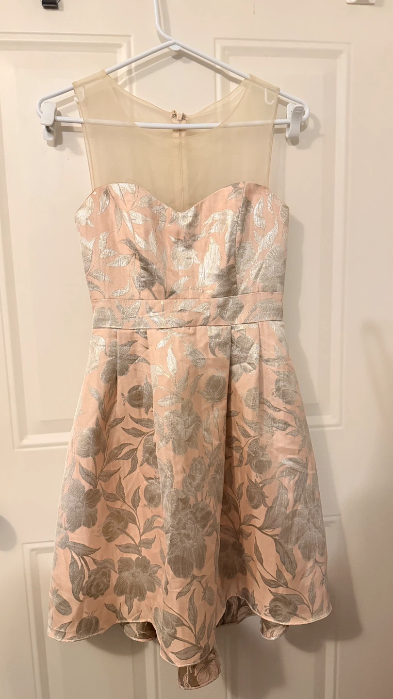 Pink Floral Strapless Dress 🎀Size S