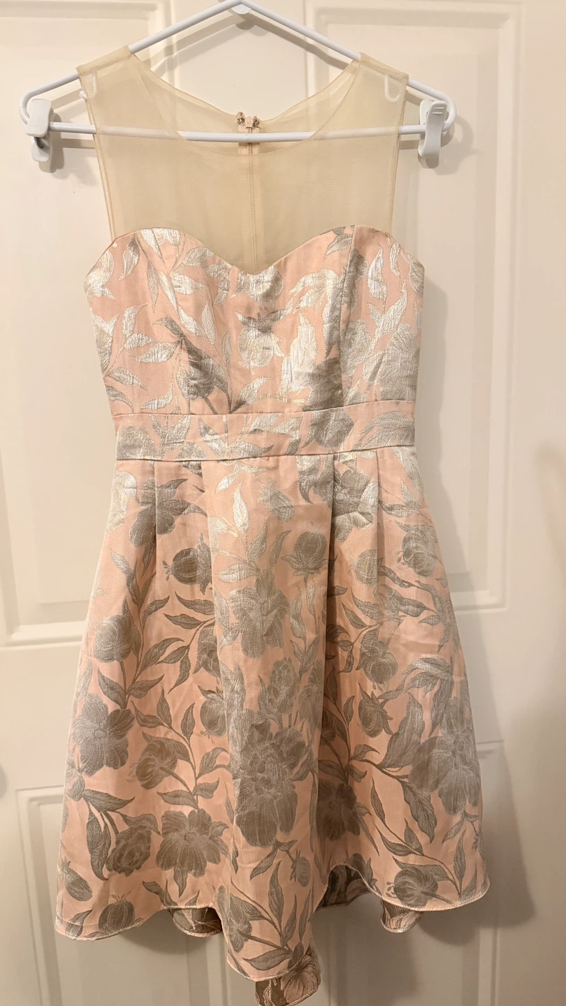 Pink Floral Strapless Dress 🎀Size S - photo 2