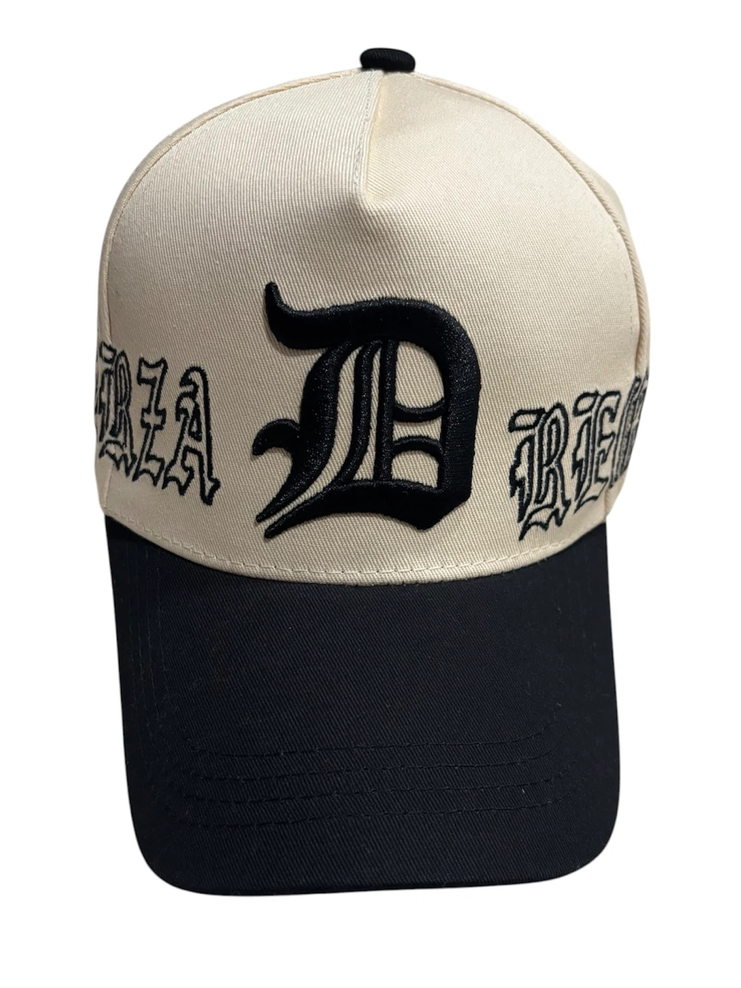 Fuerza Regida Cream and Black Embroidered Baseball Cap