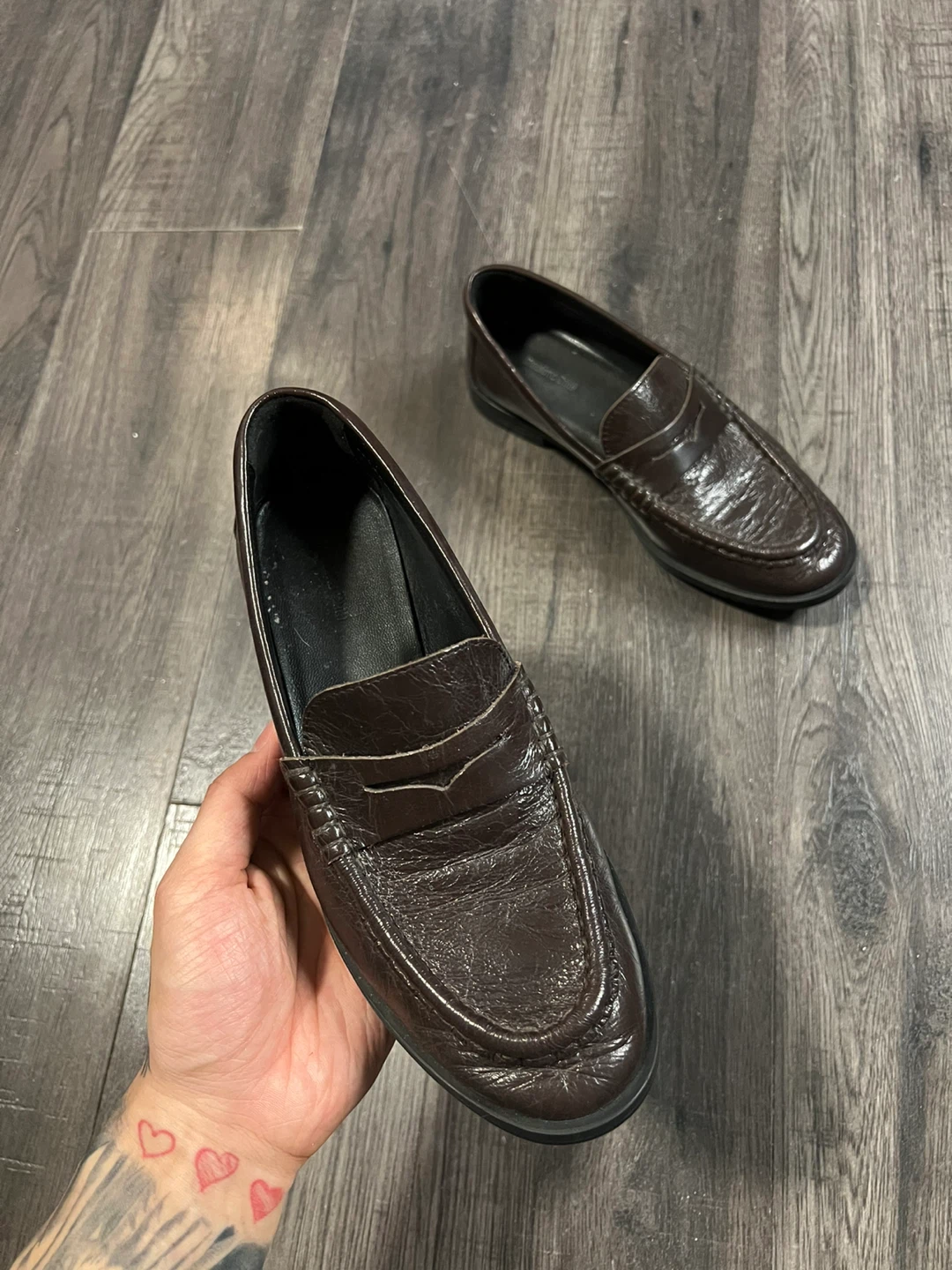Massimo Dutti Brown Leather Loafers - Size 8 - photo 2