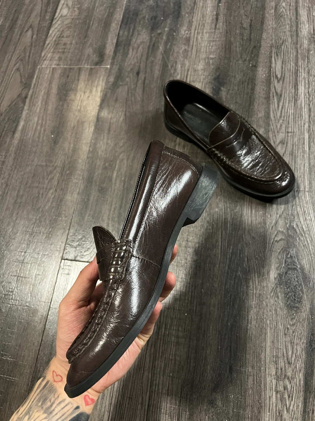 Massimo Dutti Brown Leather Loafers - Size 8 - photo 3