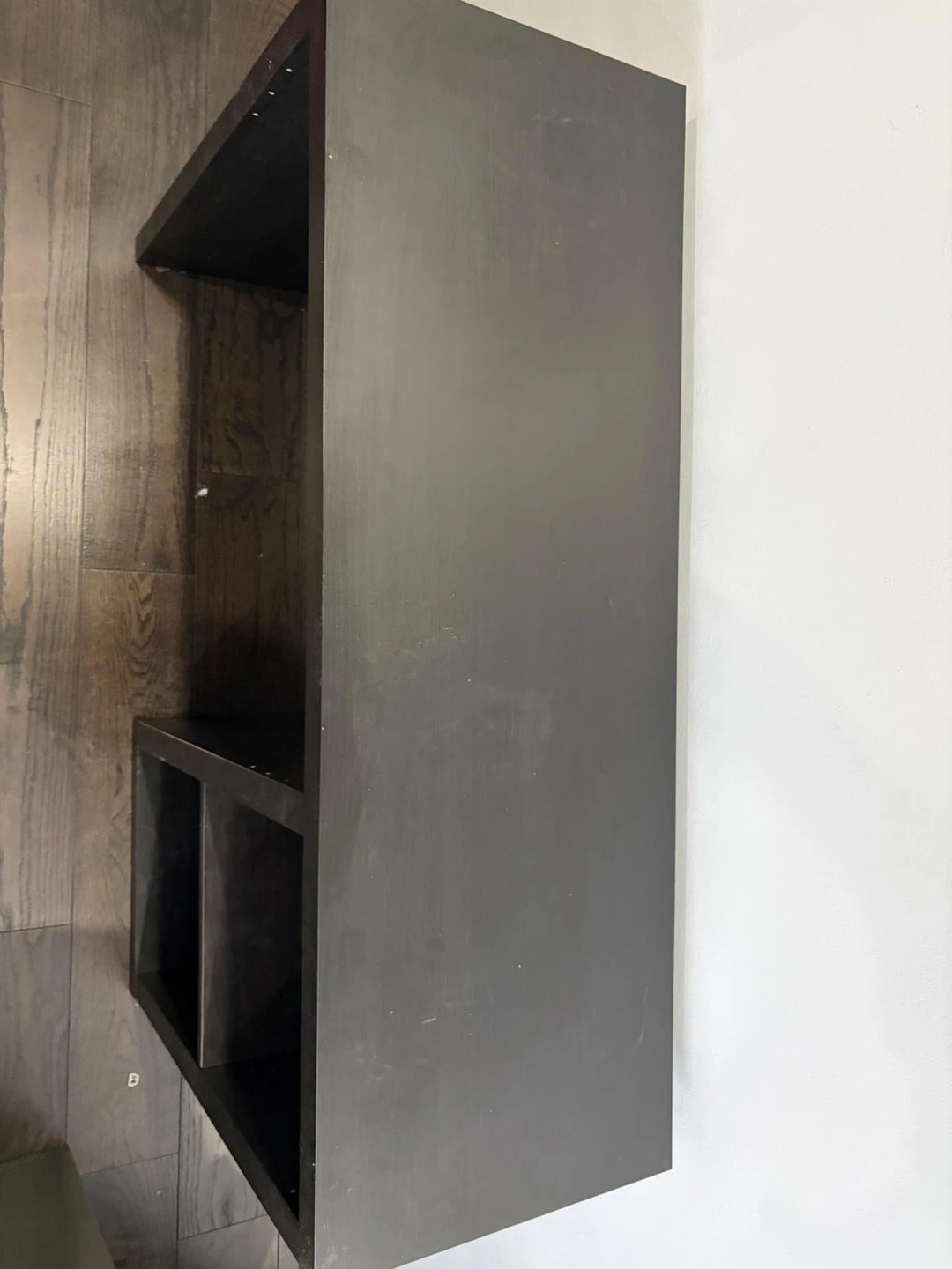 Dark Brown Desk with Shelving Unit - photo 2