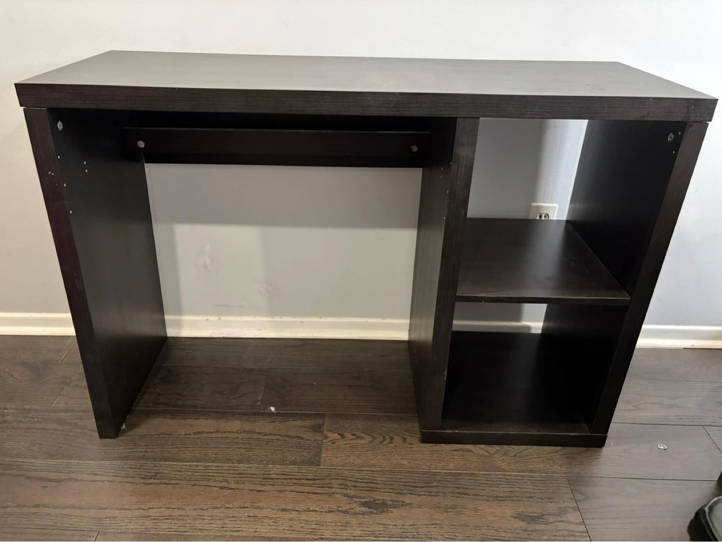 Dark Brown Desk with Shelving Unit