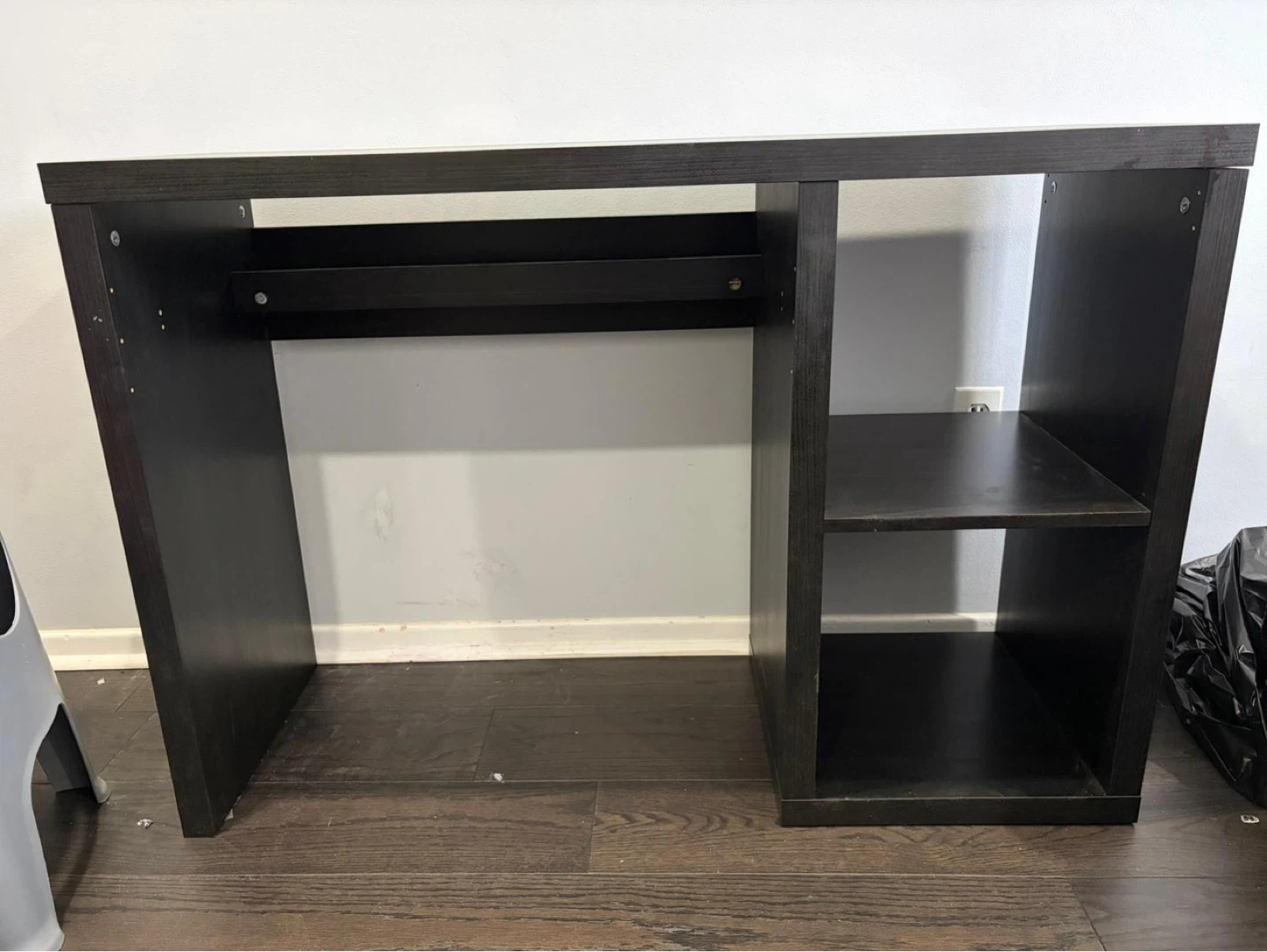 Dark Brown Desk with Shelving Unit - photo 5